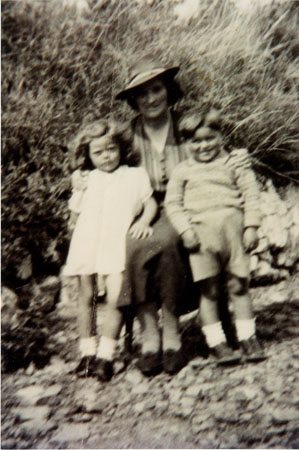 Photograph and a copy of a photograph of Miss Elizabeth Skyrme Yvonne May and Alan Morgan